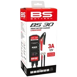 BS Battery BS30 Intelligentes Batterieladegerät - 12V 3A - Autobatterien: Intelligentes 12V Ladegerät mit 9 Ladestufen, ideal für Blei-Säure und Lithium-Batterien bis 60 Ah, sicher und einfach zu bedienen.