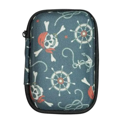 caseroxx Schutz Tasche für Beurer BR 10/60 / 90 Insektenstichheiler, Hard-Cover Reise-Etui zum Transport und zur Aufbewahrung Schwarz-Piraten