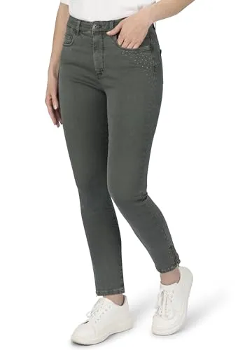STOOKER Rio Colour Damen 5-Pocket-Jeans Skinny Fit in grün von STOOKER