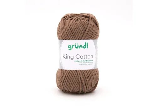 Gründl Wolle King Cotton Baumwollgarn Strickgarn Häkelwolle, 78,00 m (50g Handstrickgarn, Strickwolle, Baumwollmischgarn mit ägyptischer Baumwolle, zum Stricken und Häkeln für Nadelstärke 6 - 7 mm), mit Häkel - Anleitung zum download