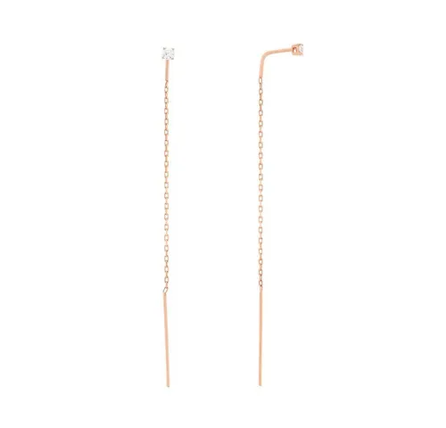 Golders Paar Ohrhänger Ohrringe aus 585 Rotgold mit Zirkonia (Set, 2-tlg), Damen Gold Schmuck Geschenk