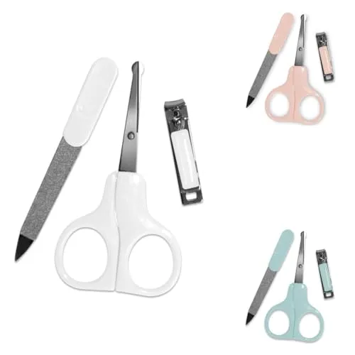 Baby Care Baby Maniküre-Set Nagelpflegeset Nagelschere, Nagelknipser, Nagelfeile, Farben:weiß
