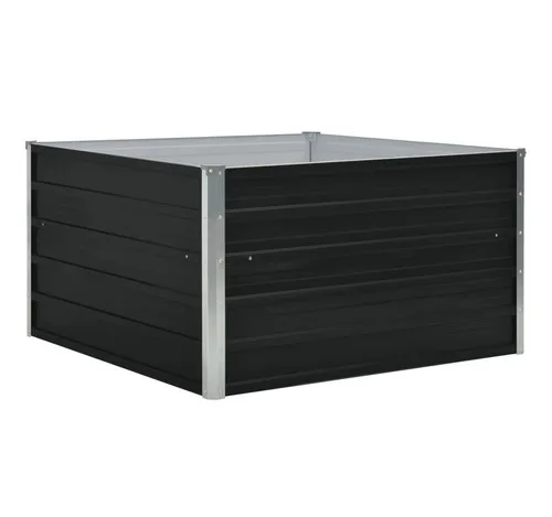furnicato Hochbeet 100×100×45 cm Verzinkter Stahl Anthrazit