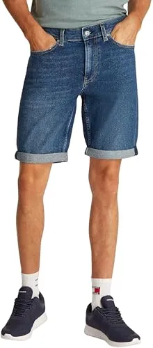 Calvin Klein Jeans SLIM SHORT mit Umschlagsaum - Modische Shorts für Damen, schmale Passform aus pflegeleichtem Baumwollstretch, ideal für lässige Outfits und Komfort bei Freizeitaktivitäten.