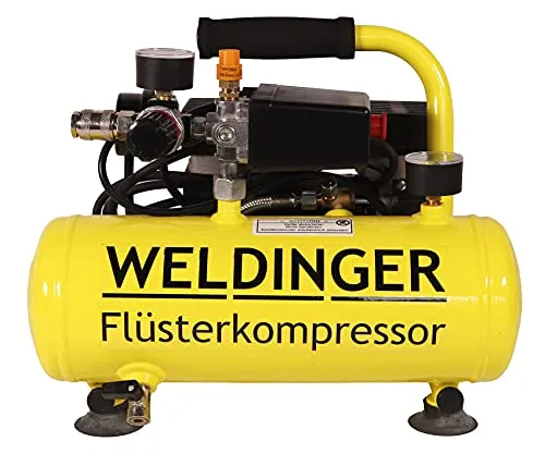 WELDINGER Flüster Kompressor FK 40 compact 275 W Luftabgabe 32 l/min Airbrush ölfrei 5 Jahre Garantie