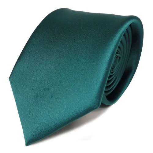 TigerTie Herren Krawatte – Klassische 8 cm Satin-Krawatte in grün dunkelgrün einfarbigem Design, ideal für Geschäftstermine, festliche Anlässe und die Freizeit