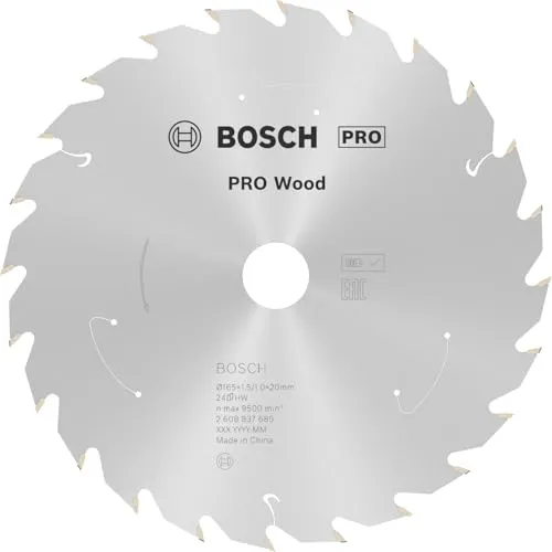 Bosch 1x PRO Wood Kreissägeblatt für Akku-Handkreissägen (für Weichholz, Hartholz, Ø mm, Professional Zubehör Handkreissäge)