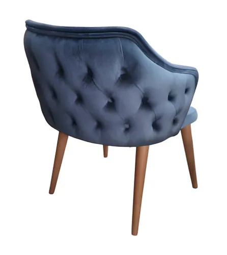 Moderner Polsterstuhl mit Armlehnen – Esszimmerstuhl in Blau - Eleganter Esszimmerstuhl mit gepolstertem Sitz und Armlehnen. Ideal für ein modernes Ambiente. Maße: 53 x 48 x 83 cm, Sitzhöhe: 47 cm. Holzgestell sorgt für Stabilität. Perfekt für gemütliche Essensrunden!