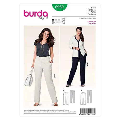 Burda Schnittmuster Damen Hosen 6952 Gr. 44-60 von burdastyle