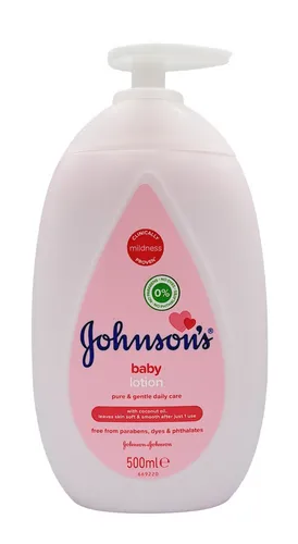 Johnson's Baby Lotion mit Kokosöl 500ml - Hautpflege für empfindliche Babyhaut, angereichert mit feuchtigkeitsspendendem Kokosöl, frei von Parabenen und Sulfaten.