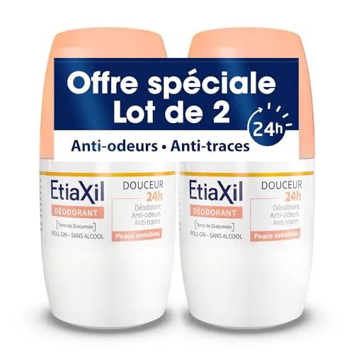 ETIAXIL - Deodorant – schwach – Achseln – 24 Stunden – Roll On – hergestellt in Frankreich – 50 ml – 2 Stück