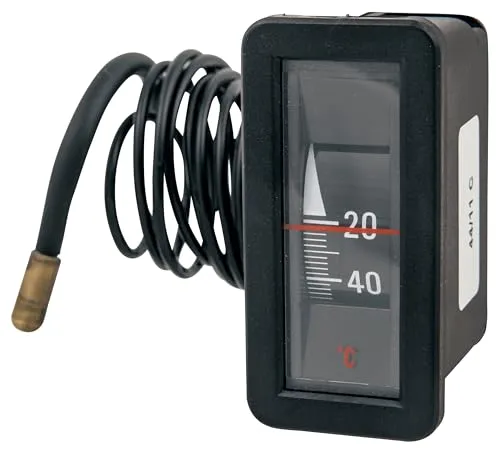 Kessel-Thermometer 25 mm x 58 mm, Einbaulage senkrecht, Anzeigebreich 0-120 °C m. Kapillarleitung 1500mm