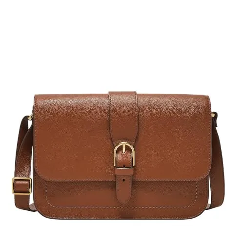 Fossil Damentasche Zoey, braune grosse Crossbodytasche aus Leder, L: 25,4 cm, B: 7,6 cm, H: 17,8 cm, ZB1935200