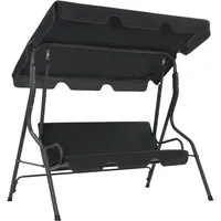 vidaXL Hollywoodschaukel Anthrazit 170×110×153 cm - Gartenmöbel für entspannte Stunden im Freien, stabile Schaukel mit pulverbeschichtetem Stahlrahmen und wasserbeständigem Polyester - ideal für kühlen Schatten und Komfort.