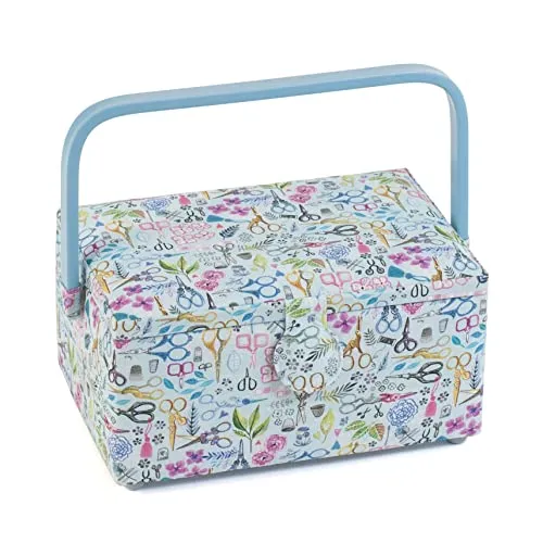 Hobby Gift Medium Näh-Aufbewahrungsbox, Holz/Stoff, Nähschere