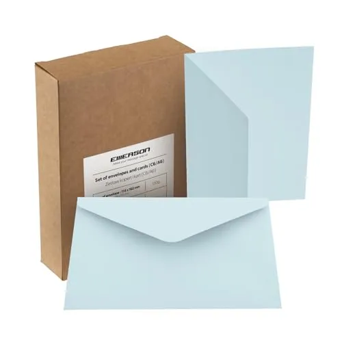 Emerson Briefumschläge bunte postkarten blanko C6 (25 Stück) Kuvert, blanko karten zum selbstgestalten, Grußkarten