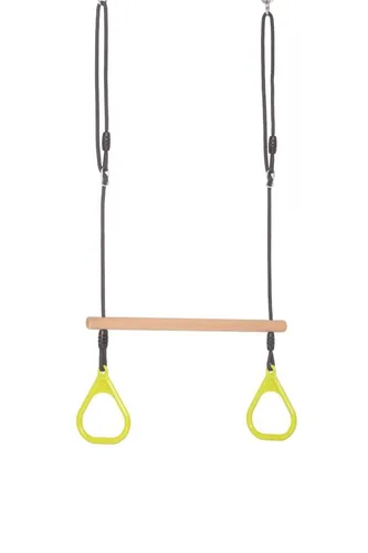 DICE Ringtrapez mit Kunststoffringen Grün - Schaukelsitz für Kinder ab 3 Jahren, mit einem maximalen Benutzergewicht von 70 kg, ideal für Spiel und Bewegung im Freien.