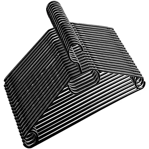 Kleiderbügel schwarz 40 Stück mit drehbaren Haken, Bügel schwarz, Kleiderbügel Schwarz Kunststoff, platzsparend Kleiderbügel Plastik, Made in EU, langlebig 100% Recyclingmaterial