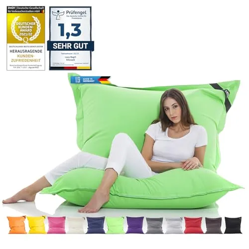 LAZY BAG Original Riesen-Sitzsack Cotton XXL 180x140cm - Sitzsäcke, hautfreundliches Baumwollmaterial mit 400L Füllung für perfekten Komfort und Ergonomie; ideal zum entspannten Sitzen und Liegen.