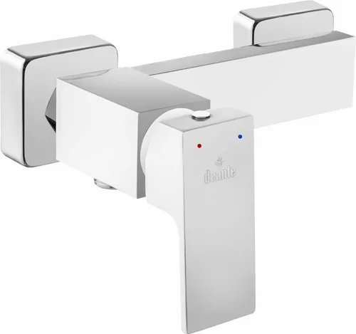 Brausearmatur Duscharmatur eckig Brause Armatur Einhebelmischer Chrom/weiß