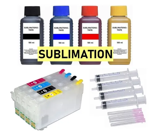 ✅ Nachfüllbare Patronen 405 XL mit Auto-Reset-Chips - Tintenpatronen für Epson Drucker, inkl. 400ml Sublimationstinte für brillante Farbausdrucke und hohe Seitenleistung. Ideal für kreative Projekte und professionelle Drucke.