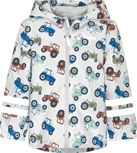Playshoes Unisex Kinder Regenjacke - Traktoren, 86 cm - Regenjacke für Jungen, wind- und wasserdicht mit 8000mm Wassersäule. Ideal für Outdoor-Aktivitäten, sorgt für Sicherheit mit Reflektoren und bietet höchsten Tragekomfort.
