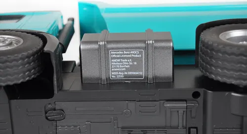 Amewi 22533 Mercedes Benz Arocs 2651 - Elektro RC Modell-LKW RtR, inklusive Akku und Ladegerät, geländetauglich mit voll proportionaler Steuerung und exklusiver Petrol Lackierung