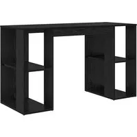 vidaXL Schreibtisch mit Stauraum - Schwarze Eiche 130 x 50,5 cm - Kinderschreibtische mit reichlich Stauraum für effizientes Arbeiten und kreatives Gestalten. Das moderne Design in schwarzer Eiche sorgt für einen eleganten Look und passt perfekt in jedes Home Office.