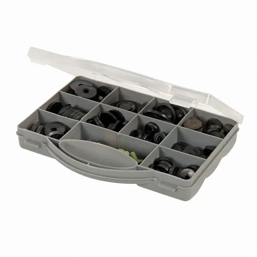 Fixman Wasserhahndichtungs-Sortiment 146-tlg. - Gemischte Sortimente für umfassende Abdichtungsbedürfnisse, ideal für Heimwerker und Profis, um Wasserlecks effizient zu beheben.