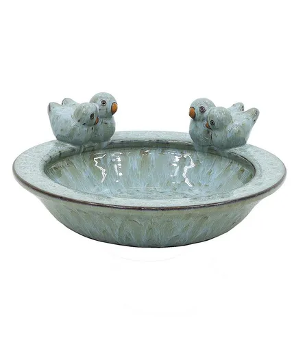 Dehner Vogeltränke Keramik, hellblau, Ø 30.5 cm von DEHN