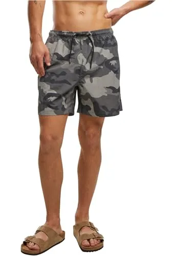 Brandit Swimshorts Basic Grey Camo Gr. XL - Klassische Swimshorts mit praktischem Mesh-Einsatz, seitlichen Eingrifftaschen und sicherer Gesäßtasche. Ideal für einen entspannten Tag am Strand oder im Pool.