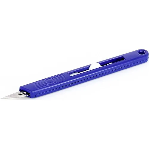 Cuttermesser 120 mm Kunststoff Blau - Einziehbar mit 5 Klingen - Bürobedarf mit einziehbarem Schneider, ideal für präzise Schnitte und vielseitige Anwendungen.
