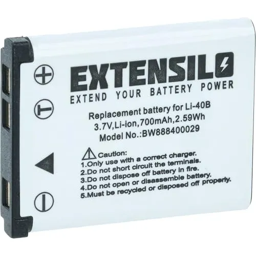 EXTENSILO Akku kompatibel mit Nikon Coolpix S5100, S510, S570, S60, S80, S600, S700 Kamera (700mAh, 3,7V, Li-Ion)