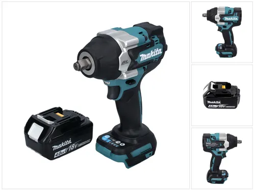 Makita DTW 700 M1 Akku Schlagschrauber 18 V - Akkuschrauber mit 700 Nm Drehmoment, ideal für anspruchsvolle Schraubanwendungen. Inklusive 1x 4 Ah Li-Ion Akku für lange Laufzeiten.
