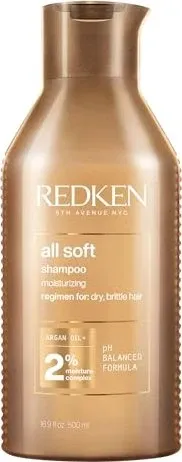 Redken All Soft Shampoo Refill Pouch 500ml - Shampoo für trockenes und geschädigtes Haar, mit Arganöl für intensive Feuchtigkeit und Pflege. Umweltfreundliche 500ml Nachfüllpackung für weniger Verpackungsmüll.