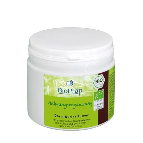 BioPräp BIO Darm Kurier Pulver | 250 Gramm | vegan und BIO | mit Ballaststoffen, Kräutern und probiotischen Bakterien | produziert in Deutschland | zertifizierte Produktion