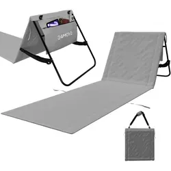24MOVE® Strandmatte mit Rückenlehne - Klappbar und Tragbar - Camping-Möbel für Strand und Garten, bietet maximalen Komfort und Stil mit einem weichen, hautfreundlichen Material für unvergessliche Strandtage.