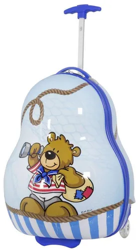 Warenhandel König Kinderkoffer Bär mit LED-Licht - Bunter Kinderkoffer mit Bärenmotiv und zwei praktischen Leichtlaufrollen. Ideal für kleine Abenteurer! Strapazierfähig und pflegeleicht, mit einem Volumen von 32 l. Perfekt für Reisen und Übernachtungen.