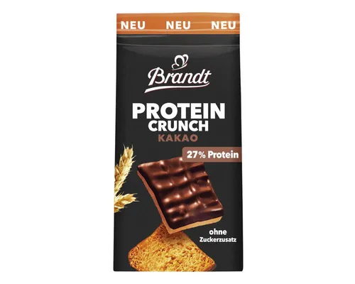 Brandt Protein Crunch Kakao Zwieback Snack ohne Zuckerzusatz 70g
