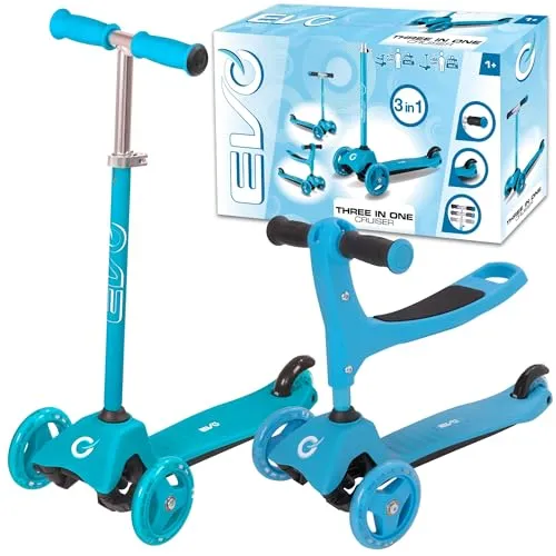 Evo 3 in 1 Cruiser Scooter, Blaugrün in türkis von EVO