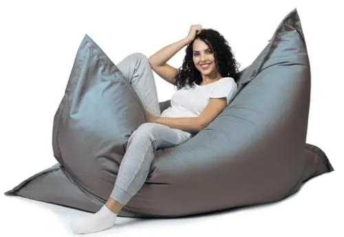 sunnypillow XXL Sitzsack, Riesensitzsack Outdoor & Indoor 180 x 145 cm mit 380L Styropor Füllung Sessel für Kinder & Erwachsene Sitzkissen Sofa Beanbag viele Farben und Größen zur Auswahl Anthrazit