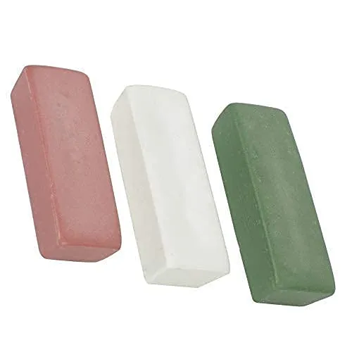 QZATACAEN Polieren Schneiden Compounds 35g/Stück - 3 Stück für Polierscheiben Polierpastenset für Metalle und Lederabziehscheibe