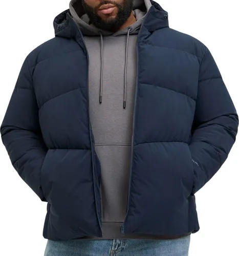 Jack & Jones Global Hooded Puffer Winterjacke Herren (plussize) - Funktionsjacken, warme und winddichte Steppjacke für Herren in Übergröße mit praktischen Seitentaschen und fester Kapuze – ideal für kalte Wintertage.