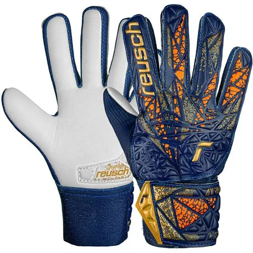 REUSCH Torwarthandschuhe Attrakt Starter Grip - Torwarthandschuhe mit hochwertigem Haftschaum für optimale Griffigkeit und Langlebigkeit. Ideal für angehende Talente, bietet der Negative Cut eine enge Passform und maximale Ballkontrolle.