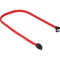 Sata III Kabel 90° sleeve rot, 45 cm