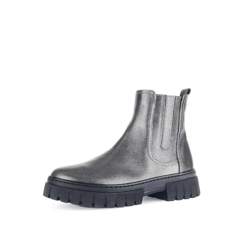 Gabor Damen Chelsea Boots - Gefütterte Winterstiefeletten in Anthrazit - Wanderschuhe, gefütterte Chelsea Boots mit warmem Flauschfutter und rutschfester PU-Sohle, ideal für kalte Tage und stilvolle Outdoor-Aktivitäten.