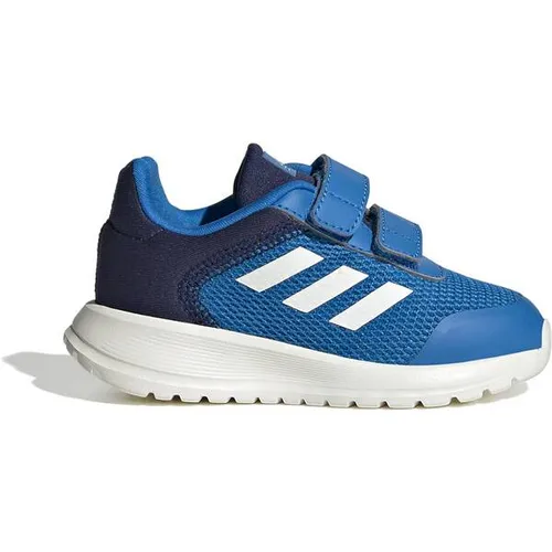 adidas Tensaur Run Kinder Laufschuhe - Blue Rush - Sneaker für Jungen mit regulärer Passform und Klettverschluss, ideal für aktives Spielen und Laufen. Robustes Obermaterial mit Mesh für optimale Atmungsaktivität.