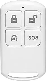 HUXGO HXA006 Funkfernbedienung, kompatibel mit HUXGO Panels, SOS-Taste, Scharf- und Unscharfschaltung des Sicherheitssystems, weiß, Modell HXA050 W