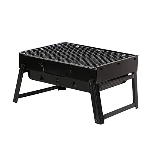 HAC24 Tragbarer BBQ Klappgrill Camping Grill Holzkohlegrill Holzkohle Minigrill Klappbarer Kohlegrill