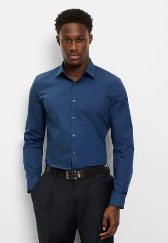 OLYMP No. Six super slim Herren Businesshemd, Gr. 39, blau - Elegantes, bügelleichtes Businesshemd mit sehr schmalem Schnitt und elastischem Material für perfekten Tragekomfort. Ideal für stilbewusste Herren.